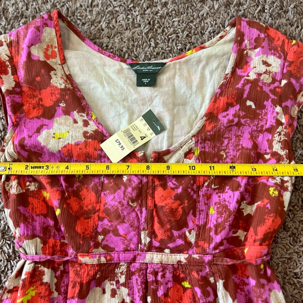 NWT Eddie Bauer Women's Floral Dress Sz 4 - Picture 12 of 14